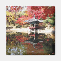 Jardin de Japonais d'automne de Séoul Magnets Pour Réfrigérateur