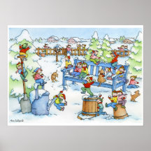 Jardin de neige d'hiver - l'affiche des enfants