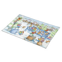 Jardin de neige d'hiver - le set de table des enfa