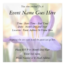 Jardin de ressort - crocus invitations personnalisées