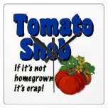 Jardinier snob de tomate disant l'horloge murale