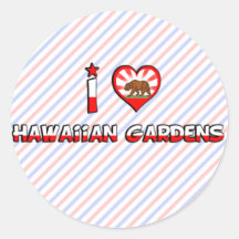 Jardins hawaïens, CA Autocollants Ronds