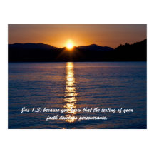 Jas 1:3: because you know that the testing of your post cards
