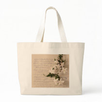 jasmine on old script handwriting jumbo tote bag