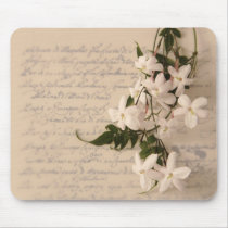 jasmine on old script handwriting mousepad