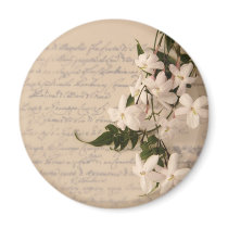 jasmine on old script handwriting round magnet