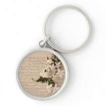 jasmine on old script premium round keychain
