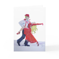 Jason Donovan Kristina Rihanoff Foxtrot Cartoon Greeting Cards