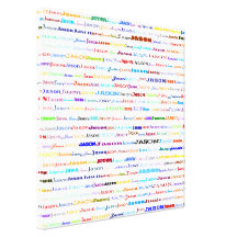 Jason Text Design II Wrapped Canvas Stretched Canvas Print