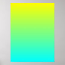 Jaune au gradient d'Aqua Poster