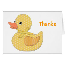 Jaune d'Applique de canard de bébé, merci Carte De Vœux