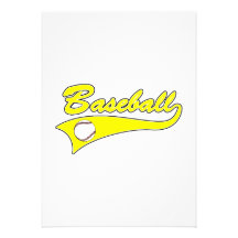Jaune de logo de base-ball invitations personnalisées