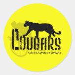jaune du puma logo1a autocollant rond