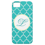 Jaune et monogramme Quatrefoil d'Aqua Coques iPhone 5