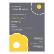 Jaune/gris nuptiales floraux modernes d'invitation