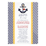 Jaune nautique d'invitations de baby shower d'ancr