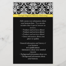 Jaune noir/blanc de la damassé w/Vibrant Prospectus
