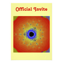 Jaune orange de mandala de fractale de paon invitations