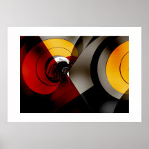 Jaune rouge de l'espace lunaire d'affiche d'art ab
