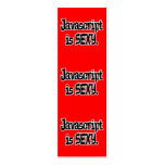 javascript is sexy bookmark business cards