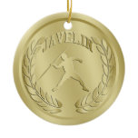Javelin Gold Toned Medal Ornament