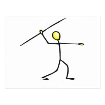 Javelin Stick Figure T-shirts and Gifts. Postcard