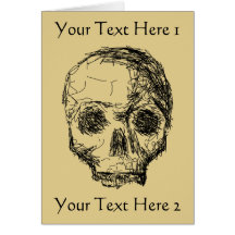 Jawless Black Skull. Card