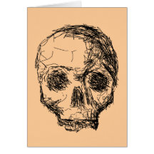 Jawless Black Skull. Greeting Cards