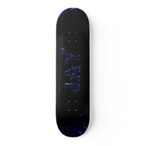 jay blue lightning laser star custom skateboard