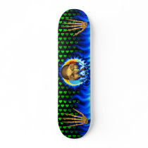 Jay skull blue fire Skatersollie skateboard.