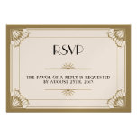 Jazz age taupe Art Deco RSVP wedding response Custom Invitation