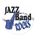 Jazz Band Rocks Round Sticker