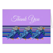 Jazz Birds (blue) Thank You Note Card