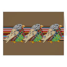 Jazz Birds (tan) blank Notecard