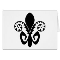 Jazz Fest Fleur de lis (black) Greeting Cards