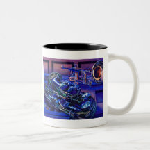 "Jazz In Blues" Musical Instruments Watercolor Coffee Mug