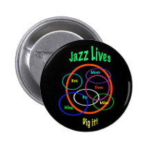 Jazz Lives Pinback Button