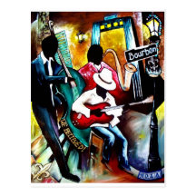 Jazz on Bourbon St..jpg Postcard