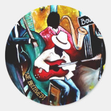 Jazz on Bourbon St..jpg Round Sticker