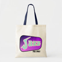 Jazz with Saxophone Tote Bag