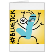 JCLittle_BlueTICK_Tshirt3 Greeting Card
