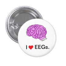 "Je [coeur] des EEG" me boutonne Pin's Avec Agrafe
