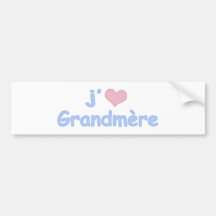 Je "coeur" Grandmère Bumper Stickers