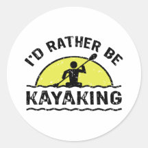 Je Kayaking plutôt Autocollant Rond