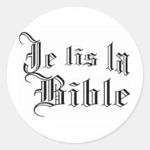 Je lis la Bible Round Sticker