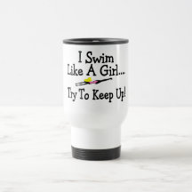 Je nage comme un essai de fille pour continuer tasse à café