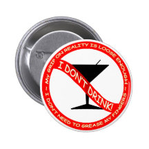Je ne bois pas le bouton pin's avec agrafe