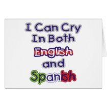 Je peux pleurer dans l'anglais et l'Espagnol cartes