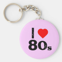"Je porte - clé des années 80 de coeur" Porte-clef