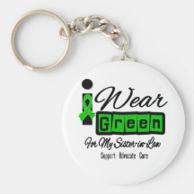 Je porte la belle-soeur verte de ruban (rétro) - porte-clefs